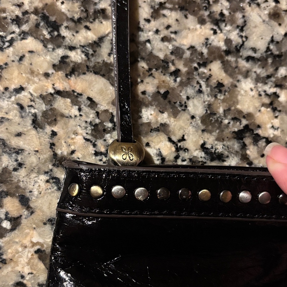 NWT HOBO Zeal Clutch Black Leather with Studded Detail - Picture 12 of 17